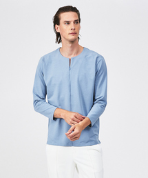 5351 POUR LES HOMMES | スリットネック八分袖プルオーバー Tシャツ(Tシャツ/カットソー)