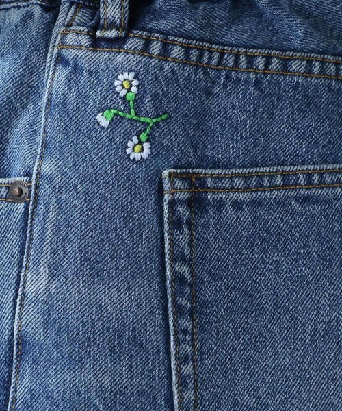 RAGEBLUE（レイジブルー）の「フラワー刺繍/ストレートデニム