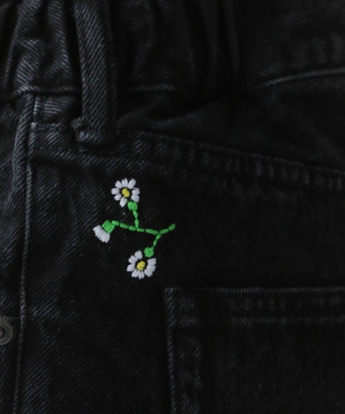 RAGEBLUE（レイジブルー）の「フラワー刺繍/ストレートデニムパンツ