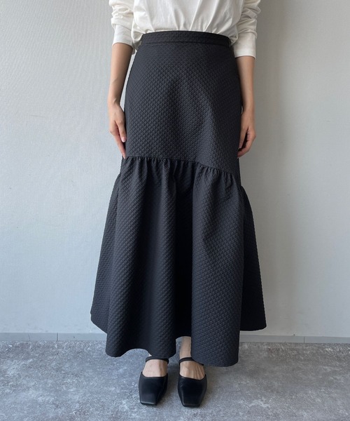 LOWRYS FARM（ローリーズファーム）の「ガララウンドティアードスカート　186184（スカート・レディース・ブラック/アイボリー・FREE）」の10枚目の写真