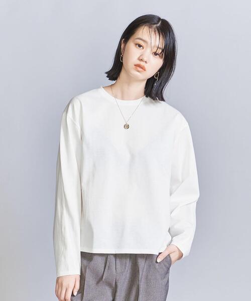 □□ BEAUTY & YOUTH ビューティーアンドユース グラフィック ロングスリーブ Tシャツ Mサイズ 16124995023 ホワイト 目立った傷や汚れなし BEAUTY&YOUTH UNITED ARROWS（ビューティーアンドユース