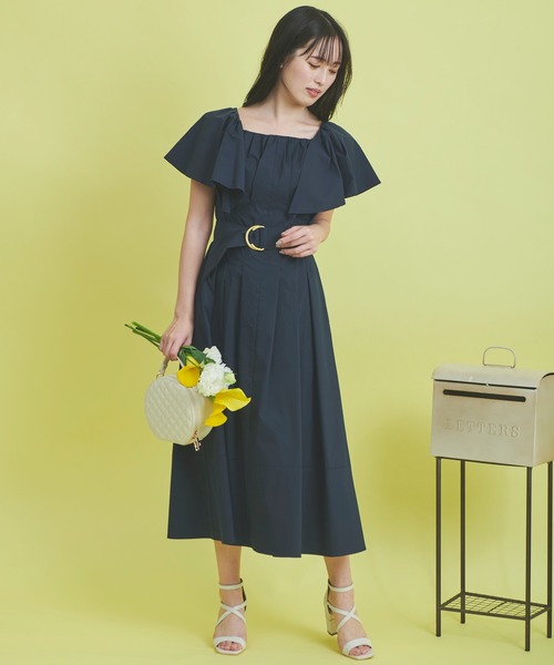 NOELA(ノエラ)の「タイプライターボリュームワンピ(ワンピース・レディース・イエロー/ネイビー/ベージュ・S/M)」の7枚目の写真