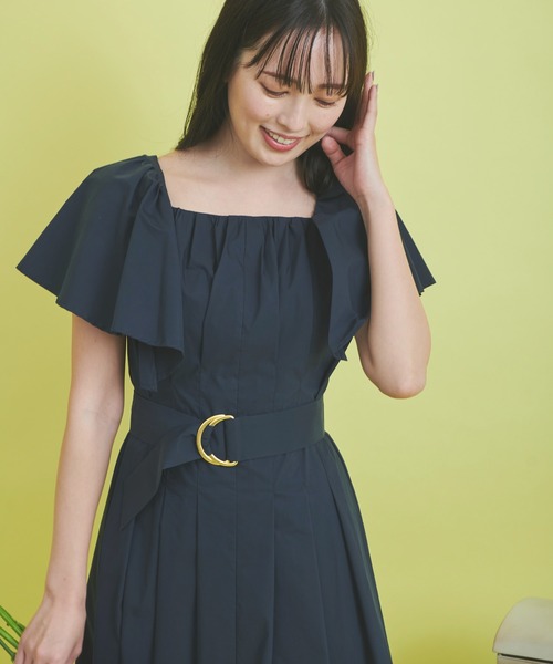 NOELA(ノエラ)の「タイプライターボリュームワンピ(ワンピース・レディース・イエロー/ネイビー/ベージュ・S/M)」の9枚目の写真