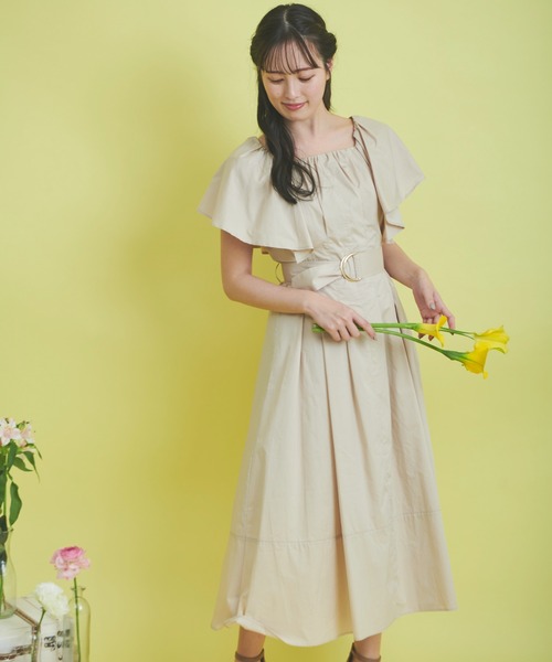 NOELA(ノエラ)の「タイプライターボリュームワンピ(ワンピース・レディース・イエロー/ネイビー/ベージュ・S/M)」の10枚目の写真