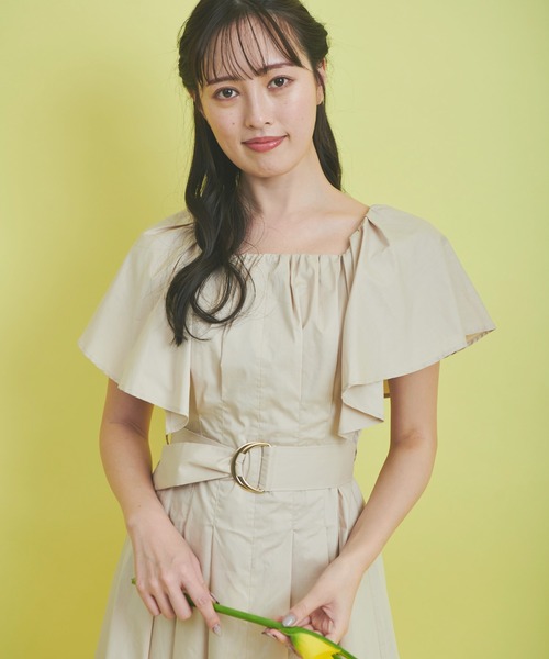 NOELA(ノエラ)の「タイプライターボリュームワンピ(ワンピース・レディース・イエロー/ネイビー/ベージュ・S/M)」の12枚目の写真