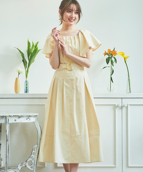 NOELA(ノエラ)の「タイプライターボリュームワンピ(ワンピース・レディース・イエロー/ネイビー/ベージュ・S/M)」の20枚目の写真