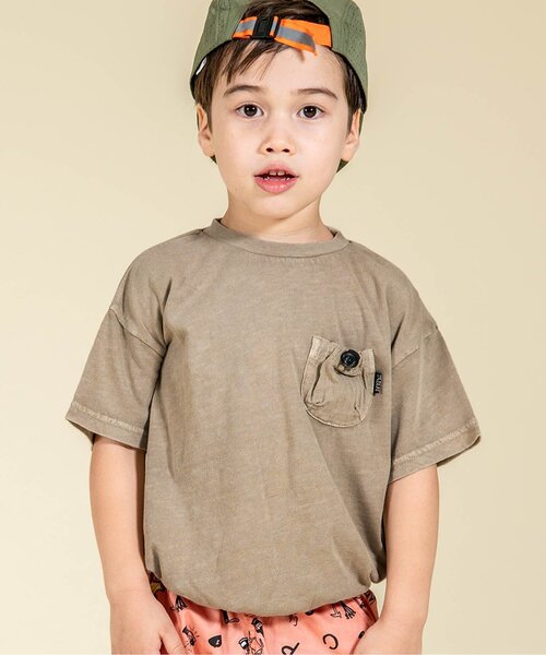 F.O.KIDS(エフオーキッズ)の「無地ポケットTee(Tシャツ/カットソー・キッズ・ブルー/グレー/チャコール/オレンジ/ベージュ/グリーン・80/90/95/100/110/120/130/140/150)」の4枚目の写真