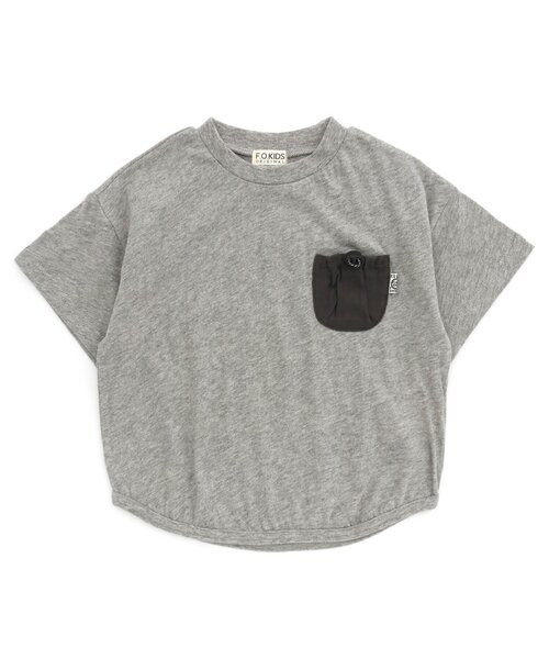 F.O.KIDS(エフオーキッズ)の「無地ポケットTee(Tシャツ/カットソー・キッズ・ブルー/グレー/チャコール/オレンジ/ベージュ/グリーン・80/90/95/100/110/120/130/140/150)」の2枚目の写真