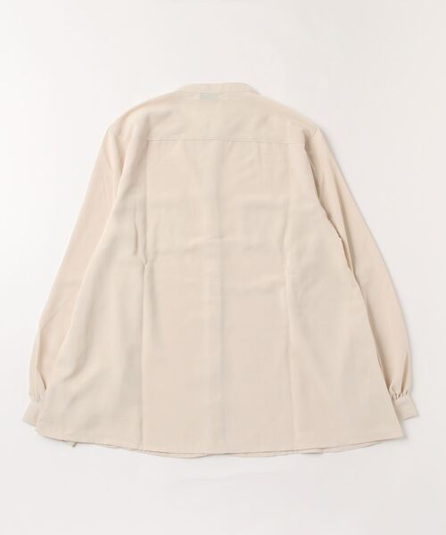 NAVY(ネイビー)の「とろみ前開き スキッパーカラー長袖シャツ(シャツ/ブラウス・レディース・カーキ/ブラック/ライトベージュ・フリー)」の9枚目の写真