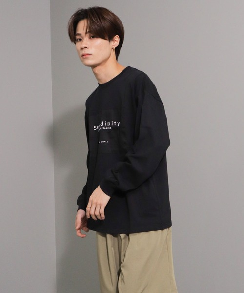 CRAFT STANDARD BOUTIQUE(クラフトスタンダードブティック)の「BOUTIQUE L/S TEE-A(Tシャツ/カットソー・レディース・ブラック/オフホワイト/ブルー・M/L/XL)」の2枚目の写真