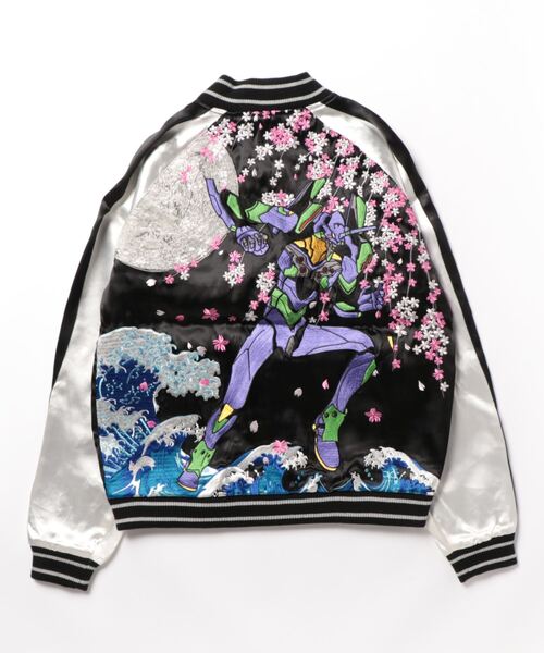 PANDIESTA(パンディエスタ)の「EVANGELION×錦 / ヱヴァンゲリヲン×ニシキ 荒波初号機スカジャン (M2)(スカジャン・メンズ・ブラック/ネイビー・M/XXL/XL/L)」の4枚目の写真