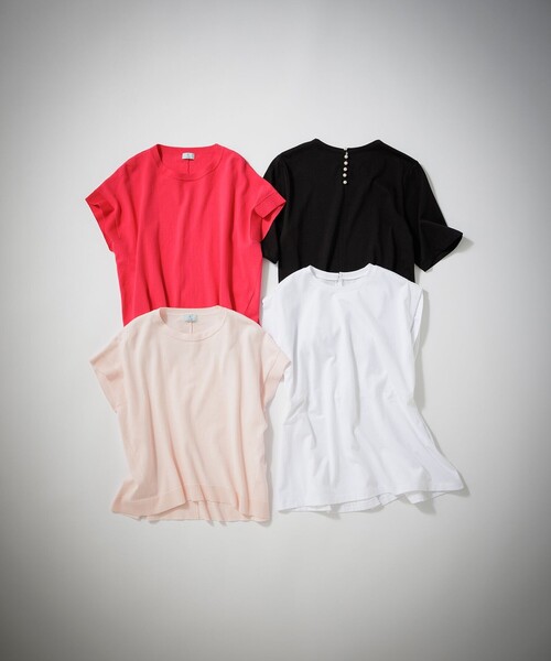 組曲(クミキョク)の「【洗える・型崩れしにくい】CHAI ニットTシャツ(ニット/セーター・レディース・アイボリー系/ネイビー系/ピンク系/オールドローズ系・2)」の18枚目の写真