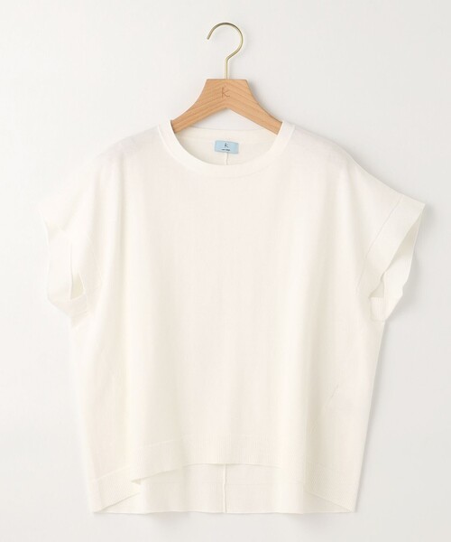 組曲(クミキョク)の「【洗える・型崩れしにくい】CHAI ニットTシャツ(ニット/セーター・レディース・アイボリー系/ネイビー系/ピンク系/オールドローズ系・2)」の19枚目の写真