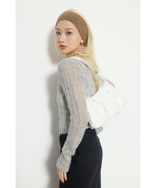 LAGUA GEM（ラグアジェム）の「CRASH ONE HANDLE バッグ（ショルダーバッグ・レディース・ホワイト/ブラック・FREE）」の8枚目の写真