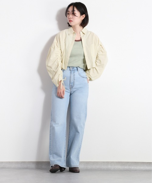 cepo（セポ）の「ソデギャザーショートシャツ（シャツ/ブラウス・レディース・ベージュ/オフホワイト/ラベンダー・M）」の10枚目の写真