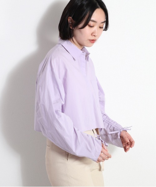 cepo（セポ）の「ソデギャザーショートシャツ（シャツ/ブラウス・レディース・ベージュ/オフホワイト/ラベンダー・M）」の7枚目の写真