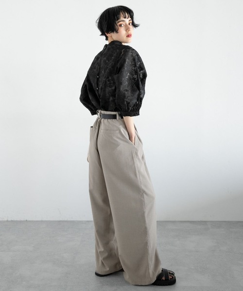 PAGEBOY(ページボーイ)の「フラワーオーガンジー2WAYブラウス(シャツ/ブラウス・レディース・オフホワイト/ブラック/グレイッシュベージュ/ブラック系その他/ターコイズブルー・FREE)」の13枚目の写真