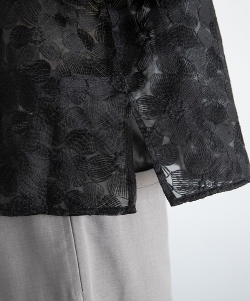 PAGEBOY(ページボーイ)の「フラワーオーガンジー2WAYブラウス(シャツ/ブラウス・レディース・オフホワイト/ブラック/グレイッシュベージュ/ブラック系その他/ターコイズブルー・FREE)」の22枚目の写真