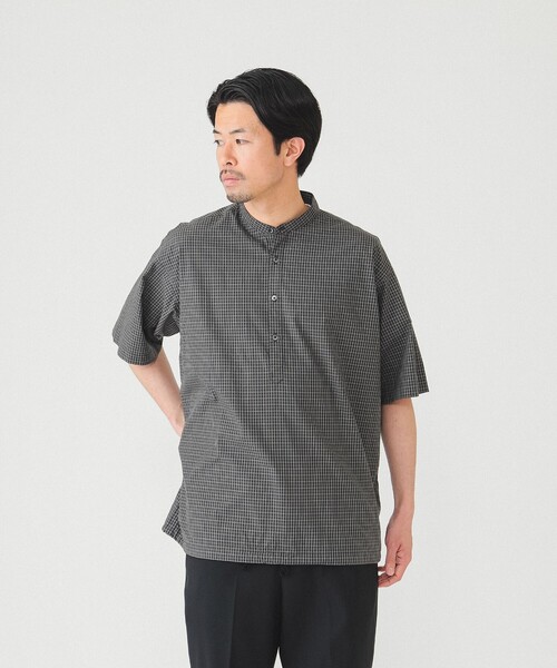 BEAMS(ビームス)の「BEAMS / チェック プルオーバー イージー シャツ(シャツ/ブラウス・メンズ・ブラック/ベージュ・S/M/L/XL)」の5枚目の写真