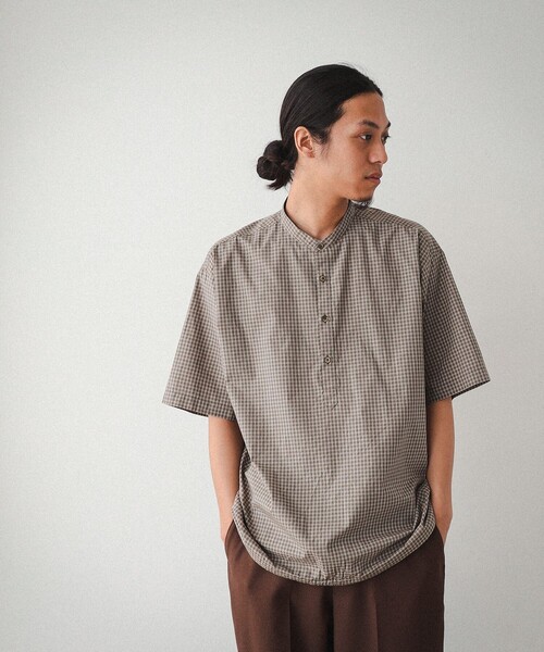 BEAMS(ビームス)の「BEAMS / チェック プルオーバー イージー シャツ(シャツ/ブラウス・メンズ・ブラック/ベージュ・S/M/L/XL)」の6枚目の写真