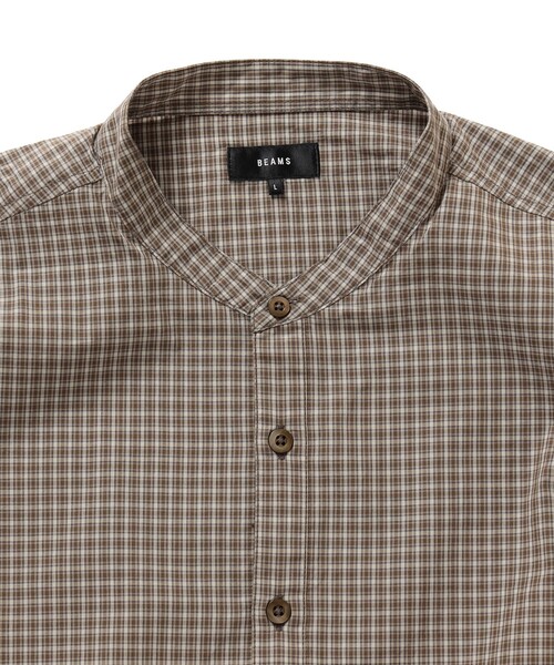 BEAMS(ビームス)の「BEAMS / チェック プルオーバー イージー シャツ(シャツ/ブラウス・メンズ・ブラック/ベージュ・S/M/L/XL)」の11枚目の写真