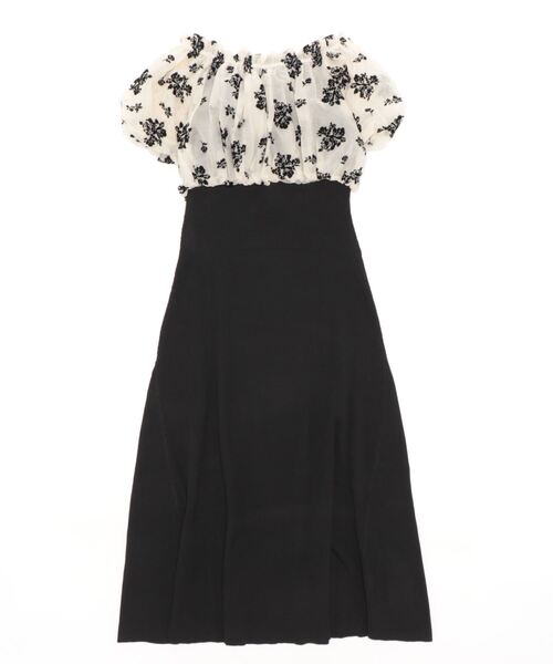 one after another NICE CLAUP（ワンアフターアナザーナイスクラップ）の「前後2WAYブラウス+ニットワンピースセット（ワンピース・レディース・オフホワイト/ブラック/ピンク・FREE）」の4枚目の写真