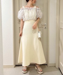 one after another NICE CLAUP | 前後2WAYブラウス+ニットワンピースセット(ワンピース)