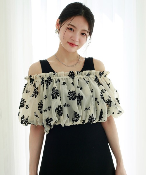 one after another NICE CLAUP（ワンアフターアナザーナイスクラップ）の「前後2WAYブラウス+ニットワンピースセット（ワンピース・レディース・オフホワイト/ブラック/ピンク・FREE）」の19枚目の写真