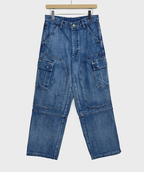 KIIT（キート）の「KIIT キート / DOUBLE KNEE CARGO PANTS ダブルニーカーゴパンツ / KIP-P94A-006（デニムパンツ・メンズ・インディゴブルー・1/2/3）」の3枚目の写真