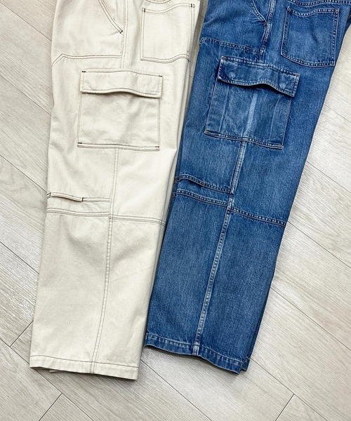 KIIT（キート）の「KIIT キート / DOUBLE KNEE CARGO PANTS ダブルニーカーゴパンツ / KIP-P94A-006（デニムパンツ・メンズ・インディゴブルー・1/2/3）」の6枚目の写真