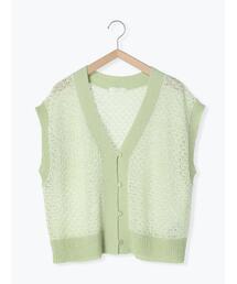 ehka sopo | 配色透かし編みベスト(ベスト)