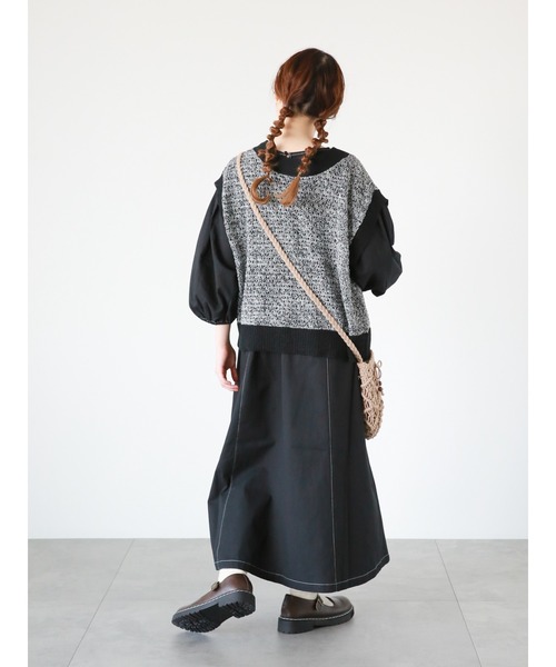 ehka sopo（エヘカソポ）の「配色透かし編みベスト（ベスト・レディース・ベージュ/グリーン/ピンク/ブラック・ﾌﾘ-）」の17枚目の写真