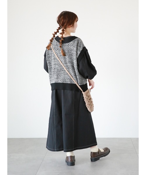 ehka sopo（エヘカソポ）の「配色透かし編みベスト（ベスト・レディース・ベージュ/グリーン/ピンク/ブラック・ﾌﾘ-）」の18枚目の写真