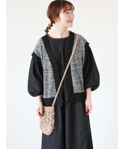 ehka sopo（エヘカソポ）の「配色透かし編みベスト（ベスト・レディース・ベージュ/グリーン/ピンク/ブラック・ﾌﾘ-）」の19枚目の写真