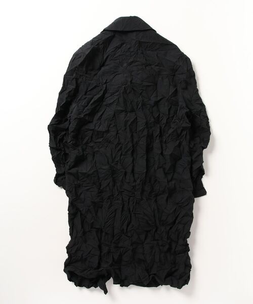 ATTACHMENT（アタッチメント）の「ポリエステル・ポプリン リンクルド バルマカーンコート / PE/WO POPLIN WRINKLED BALMACAAN COAT（ステンカラーコート・メンズ・グレー系その他/ブラック・3/1/2）」の11枚目の写真