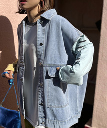 mi via loca | オーバーサイズデニムベスト(ベスト)
