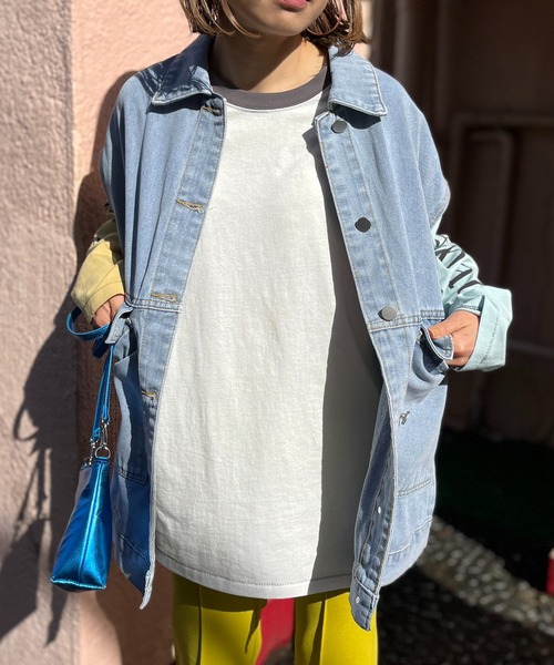 mi via loca（ミヴィアロカ）の「オーバーサイズデニムベスト（ベスト・レディース・ブルー・FREE）」の10枚目の写真