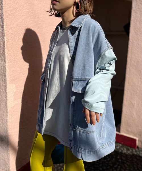 mi via loca（ミヴィアロカ）の「オーバーサイズデニムベスト（ベスト・レディース・ブルー・FREE）」の9枚目の写真