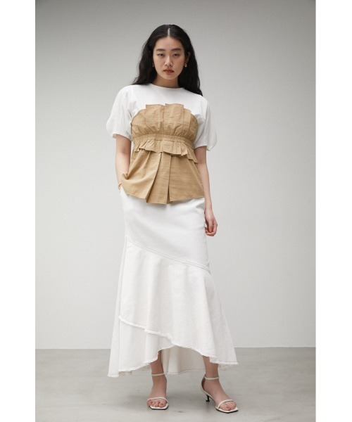 AZUL by moussy（アズールバイマウジー）の「MERMAID DENIM FLARE SKIRT/マーメイドデニムフレアスカート（デニムスカート・レディース・ワンウォッシュ/オフホワイト・MEDIUM/SMALL）」の15枚目の写真