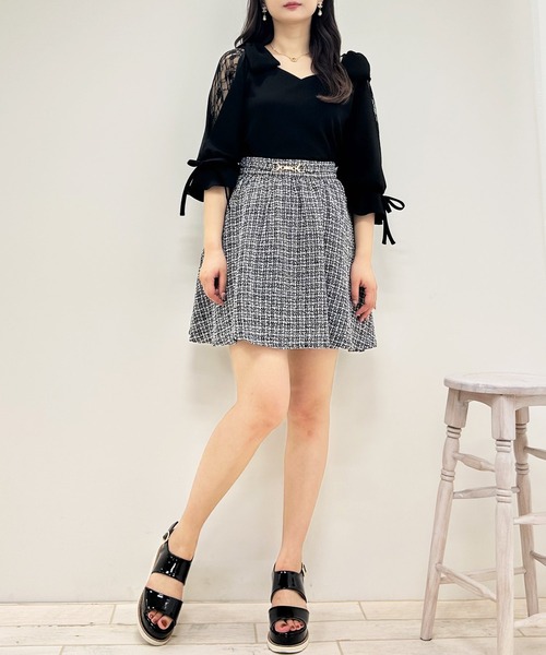 INGNI（イング）の「肩リボン袖割れ7分袖トップス（その他トップス・レディース・ブラック/オフホワイト・M）」の10枚目の写真