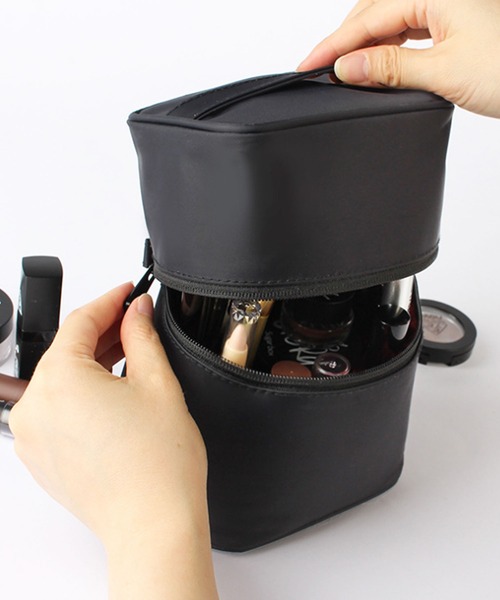 セール】【多ポケット/防水】【メッシュポーチ付き】スタンド式縦型