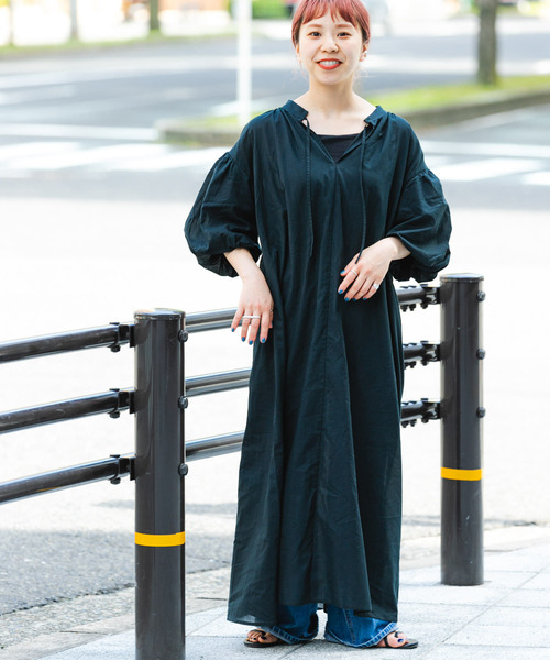 ITEMS URBANRESEARCH（アイテムズ アーバンリサーチ）の「ボイルカフタンワンピース（ワンピース・レディース・パープル/ブラック・FREE）」の3枚目の写真