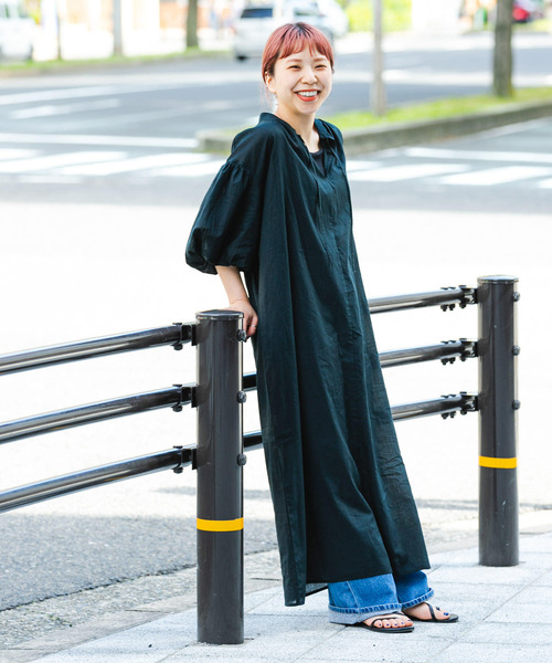 ITEMS URBANRESEARCH（アイテムズ アーバンリサーチ）の「ボイルカフタンワンピース（ワンピース・レディース・パープル/ブラック・FREE）」の5枚目の写真