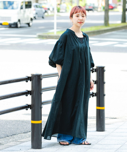 ITEMS URBANRESEARCH（アイテムズ アーバンリサーチ）の「ボイルカフタンワンピース（ワンピース・レディース・パープル/ブラック・FREE）」の6枚目の写真