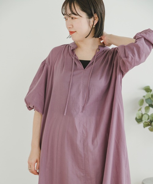 ITEMS URBANRESEARCH（アイテムズ アーバンリサーチ）の「ボイルカフタンワンピース（ワンピース・レディース・パープル/ブラック・FREE）」の13枚目の写真