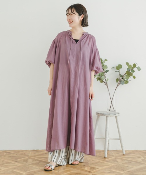 ITEMS URBANRESEARCH（アイテムズ アーバンリサーチ）の「ボイルカフタンワンピース（ワンピース・レディース・パープル/ブラック・FREE）」の16枚目の写真