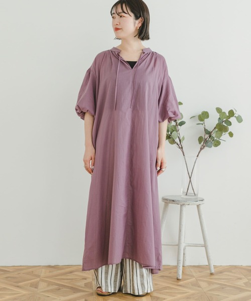ITEMS URBANRESEARCH（アイテムズ アーバンリサーチ）の「ボイルカフタンワンピース（ワンピース・レディース・パープル/ブラック・FREE）」の19枚目の写真