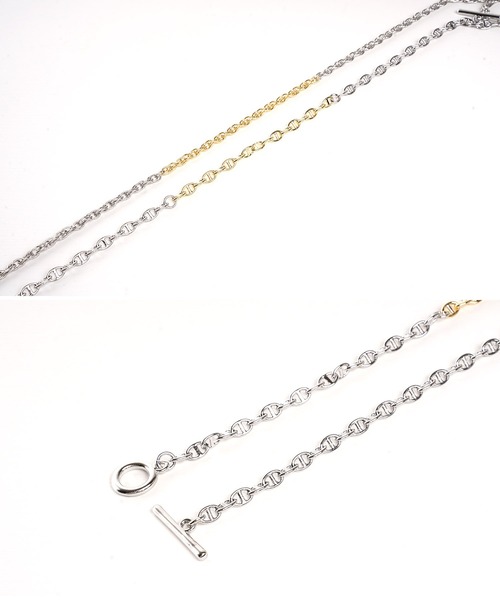 jiggys shop(ジギーズショップ)の「切り替えチェーンネックレス(ネックレス・メンズ・シルバー系その他/シルバー系その他2・FREE)」の4枚目の写真