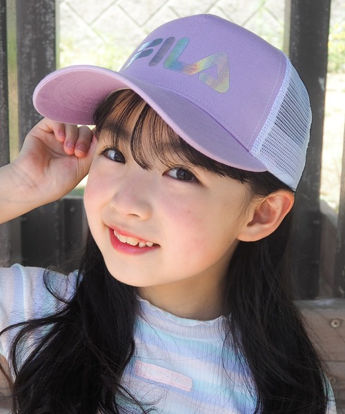FILA（フィラ）の「フィラ KIDS ガールズメッシュキャップ キラキラロゴ（キャップ・キッズ・ピンク/ライトブルー/パープル・FREE）」の6枚目の写真