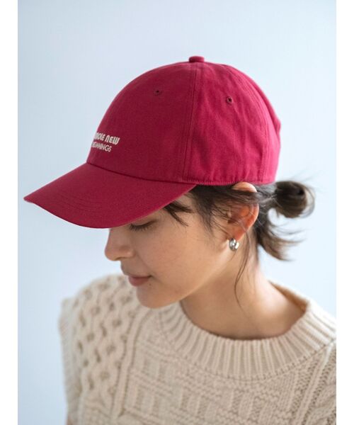 Ungrid（アングリッド）の「キャンバスカラーロゴキャップ（キャップ・レディース・アイボリー/レッド/グリーン/ネイビー・FREE）」の4枚目の写真